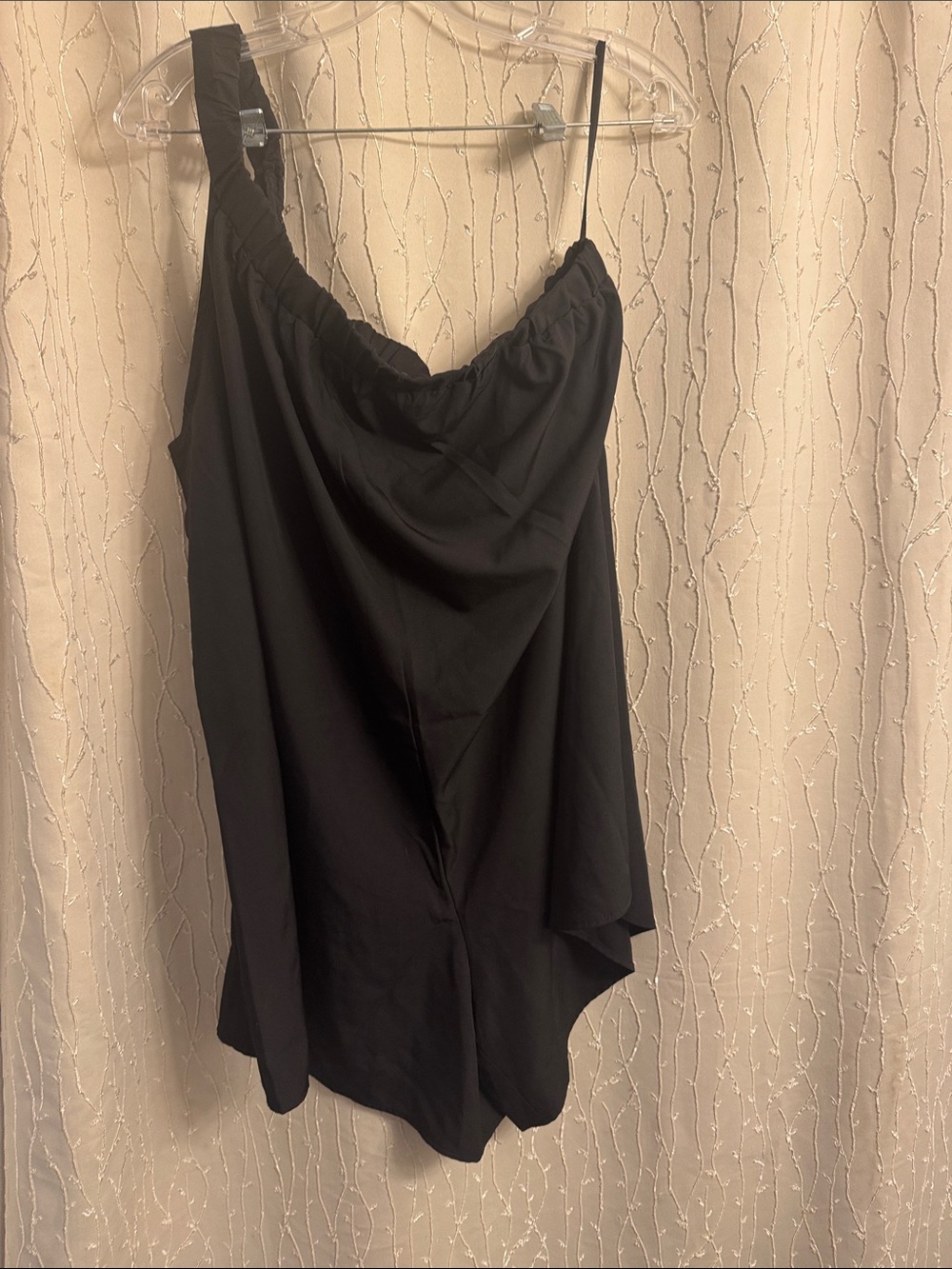 SHEIN Black One-Shoulder Romper